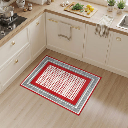 Red Diamond Lattice Area Rug