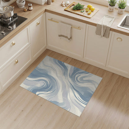 Blue Swirl Abstract Area Rug