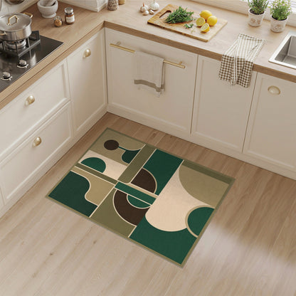 Green Geometric Area Rug