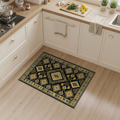 Heritage Tribal Black and Gold Area Rug