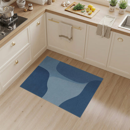 Flowing Blue Abstract Area Rug