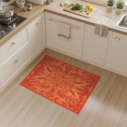 Orange Paisley Vintage Area Rug