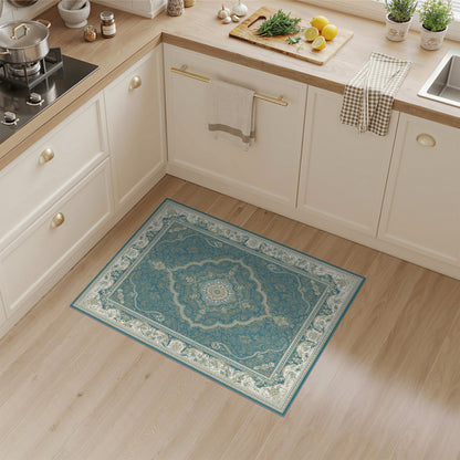 Teal Persian Medallion Area Rug