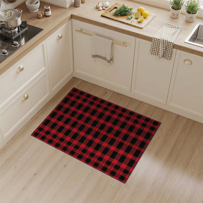 Red Black Checkered Area Rug