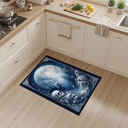 Skull Moon Gothic Area Rug