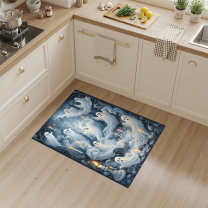 Ghostly Candlelight Spirits Washable Area Rug