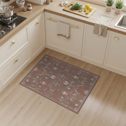 Orange Tribal Geometric Area Rug