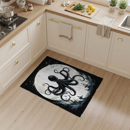 Kraken Octopus Moon Area Rug