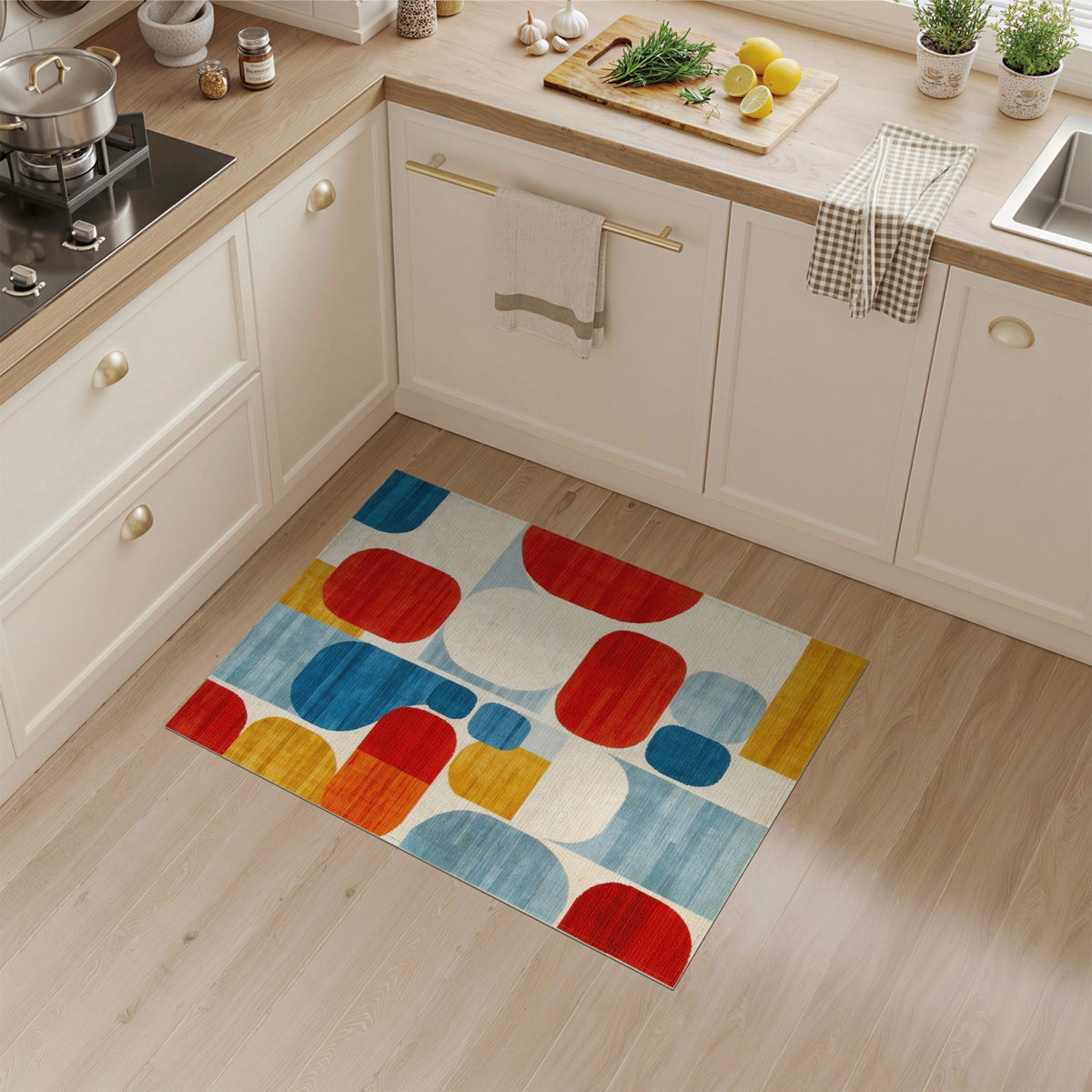 Bold Geometric Multi-Color Area Rug