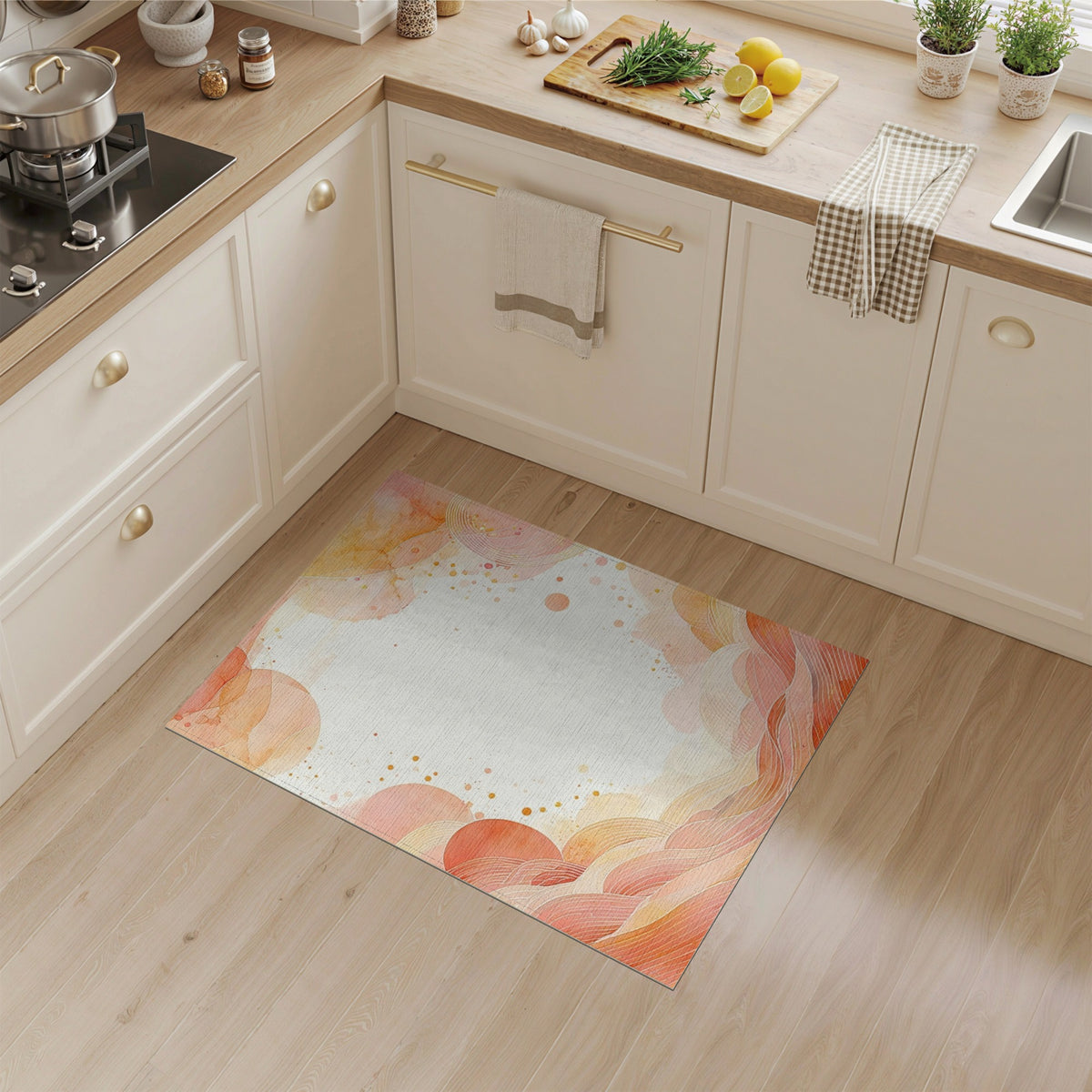 Orange Abstract Area Abstract Orange Wave Area Rug