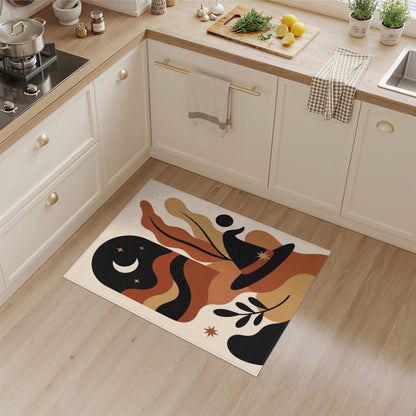 Abstract Witch Hat Moon Area Rug