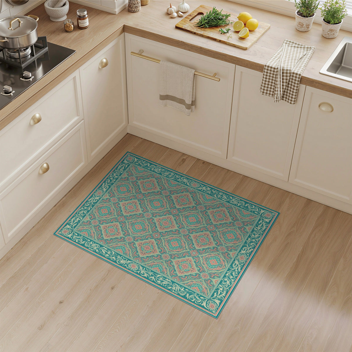 Teal Persian Medallion No. 27 Area Rug