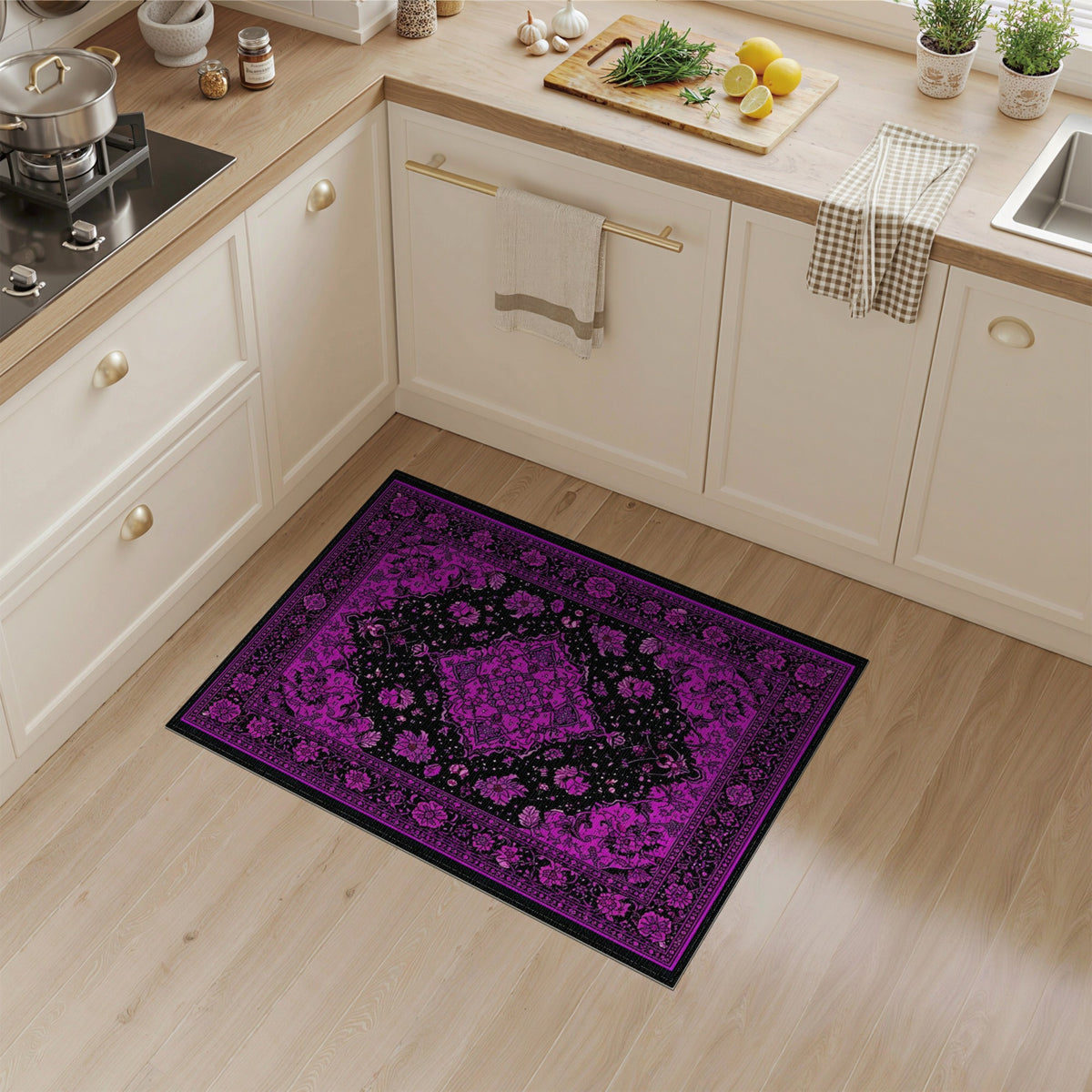 Purple Floral Persian Area Rug