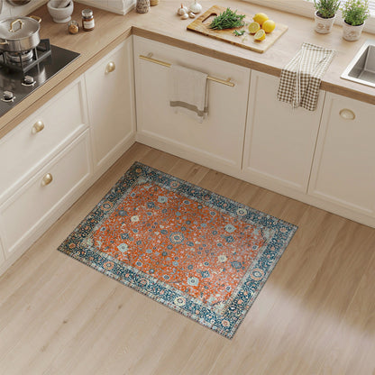 Traditional Persian Orange Persian Floral Area Rug