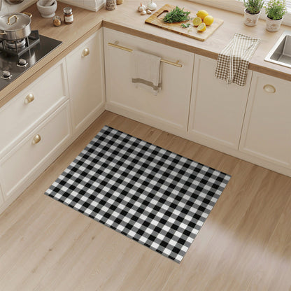 Black and White Geometric Modern Black and White Checkered Area Rug
