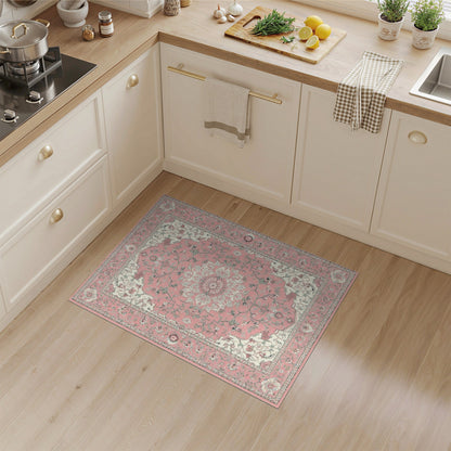 Pink Floral Medallion No. 12 Area Rug