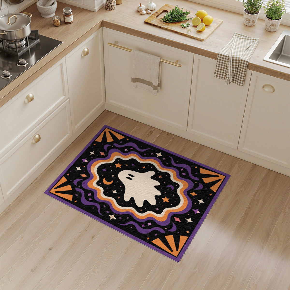 Spooky Ghost Halloween Area Rug