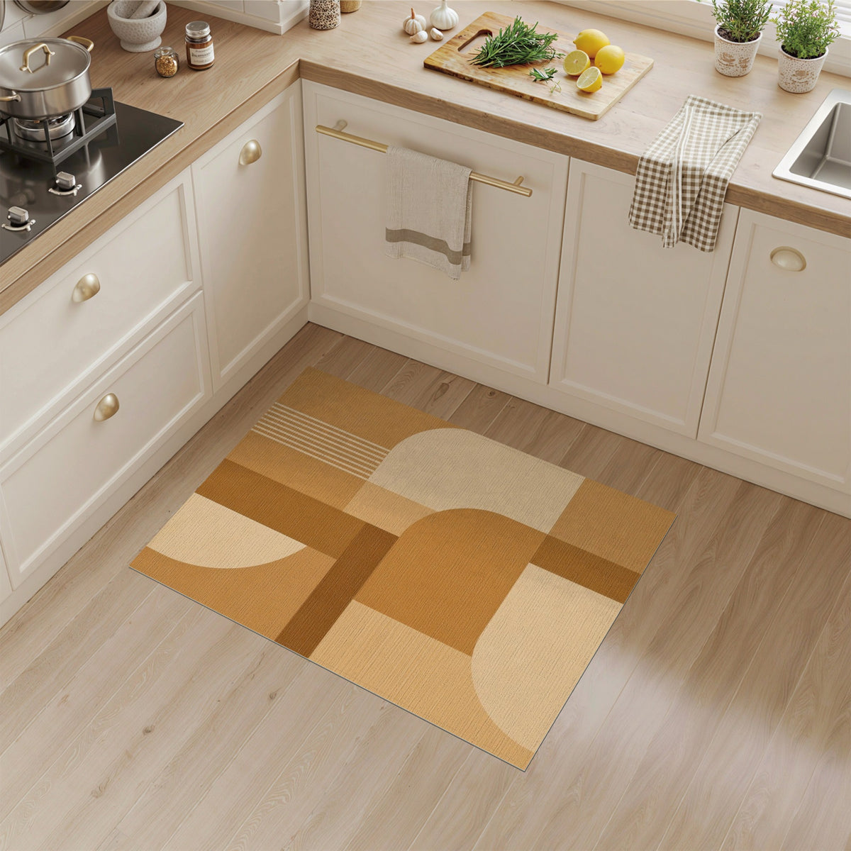 Geometric Modern Brown and Tan Geometric Brown Tan Area Rug