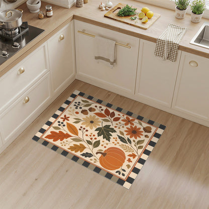 Autumn Harvest Floral Washable Area Rug
