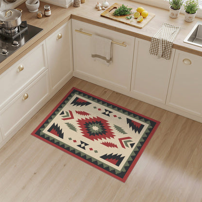 Red Southwestern Geometric Area Rug