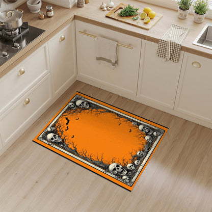 Halloween Skulls Orange Area Rug