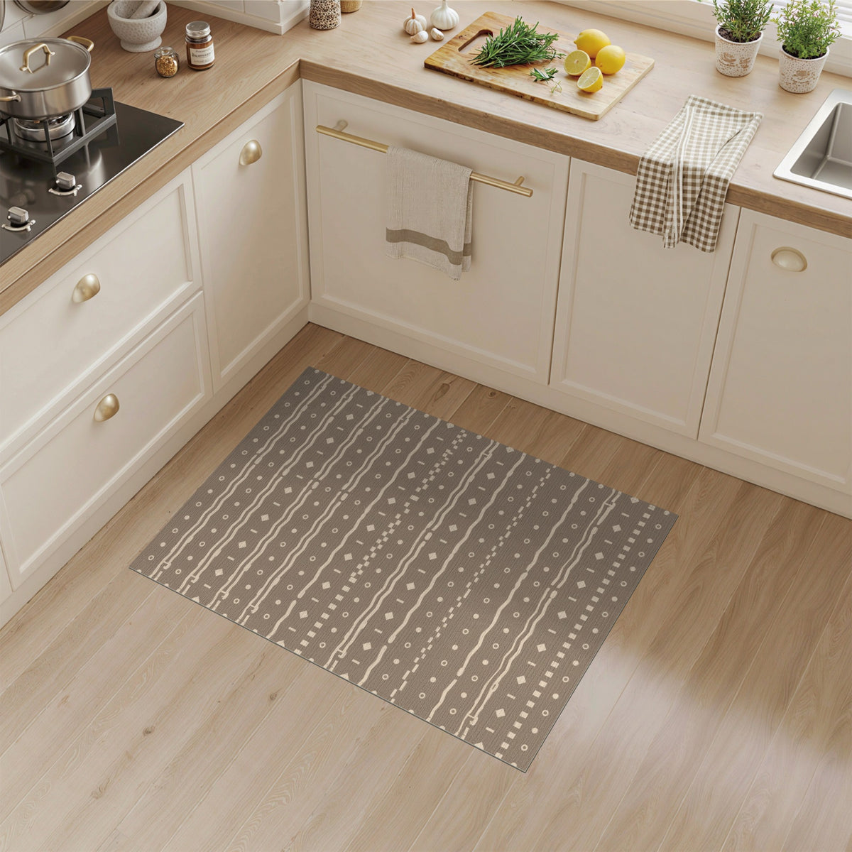 Brown Tan Heritage Tribal Area Rug