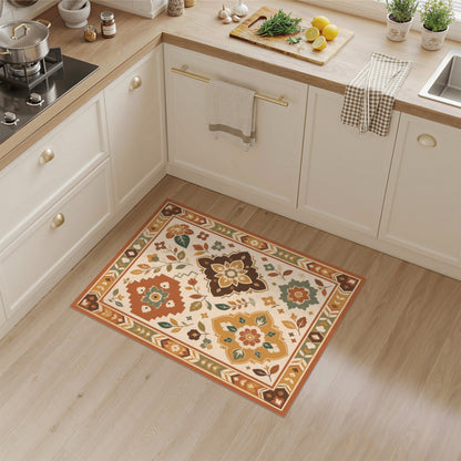 Earthy Floral Medallion Area Rug