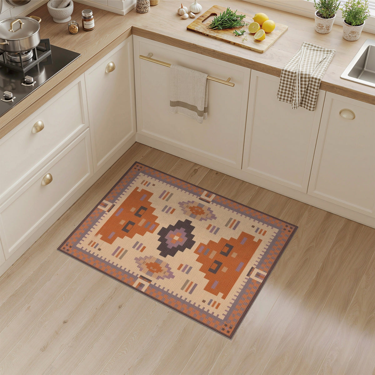 Orange Heritage Tribal Area Rug