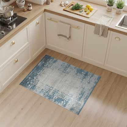 Distressed Vintage Blue Teal Distressed Vintage Area Rug
