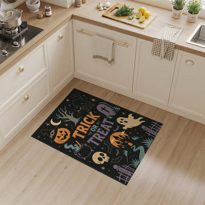 Multi-color and Patterns Trick or Treat Halloween Area Rug