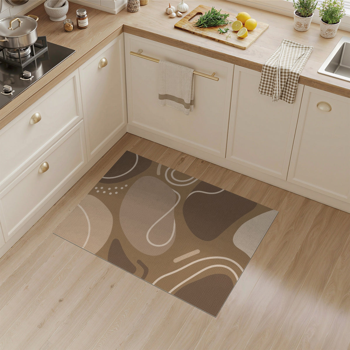 Organic Abstract Brown Area Rug