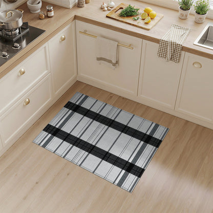 Black and White Plaid Black White Plaid Geometric Area Rug