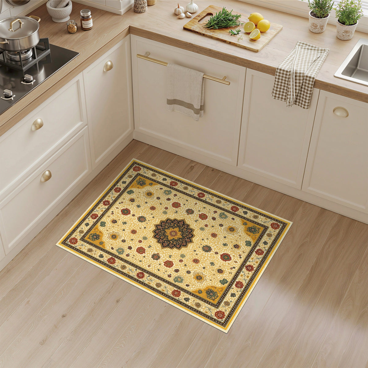 Traditional Persian Multi-color and Patterns Traditional Persian Floral Medallion Area Rug