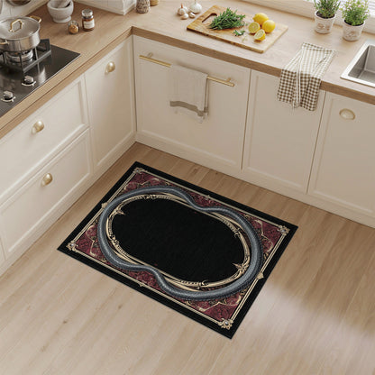 Grey Serpent Ornate Frame Area Rug