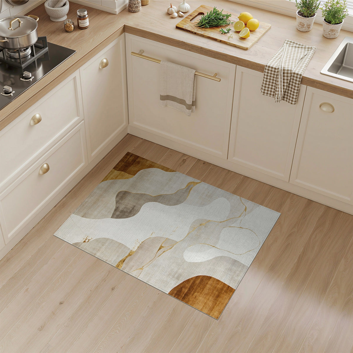 ODIKA Flowing Abstract Neutral Area Rug