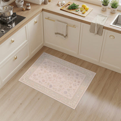 Soft Pastel Floral Vintage Area Rug
