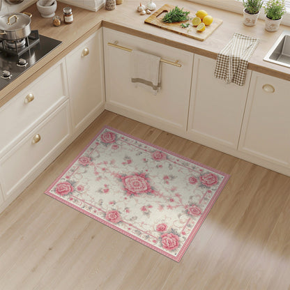 Pink Peony Floral Vintage No. 7 Area Rug