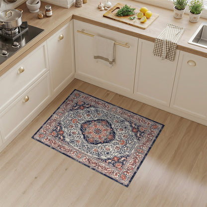Navy Blue Persian Medallion Area Rug