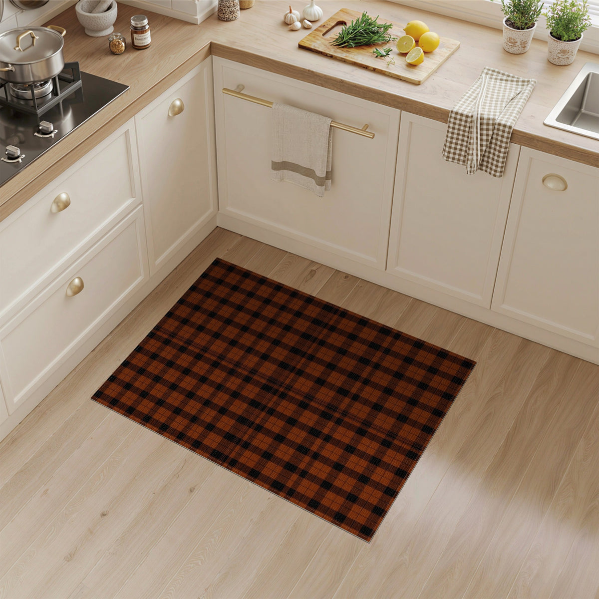 Brown Buffalo Check Plaid Area Rug