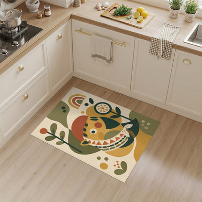 Whimsical Cartoon Face Kids Area Rug