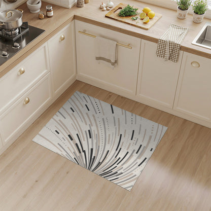 Beige Geometric Lines Beige and Neutral Area Rug