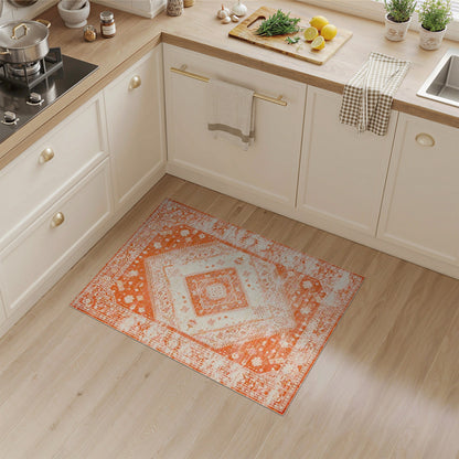 Orange Distressed Vintage No. 8 Area Rug