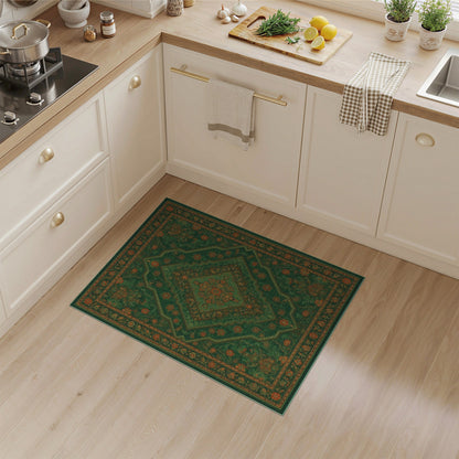 Green Medallion Green Traditional Persian Medallion Area Rug