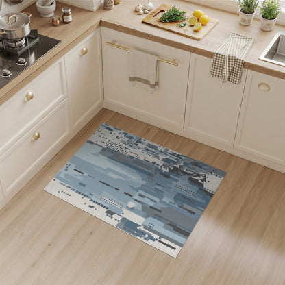 Blue Geometric Abstract Area Rug