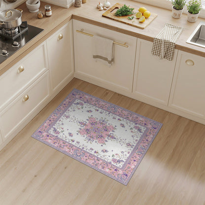 Pink Floral Vintage Area Rug