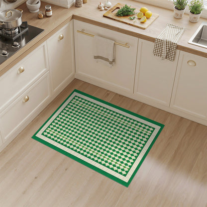 Green Geometric Modern Green Geometric Lattice Area Rug