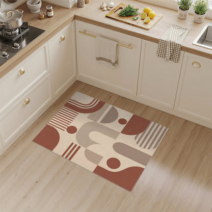 Geometric Brown Arch Area Rug