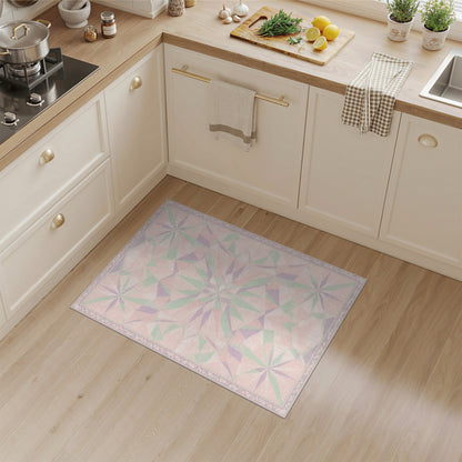 Pink Geometric Starburst Area Rug