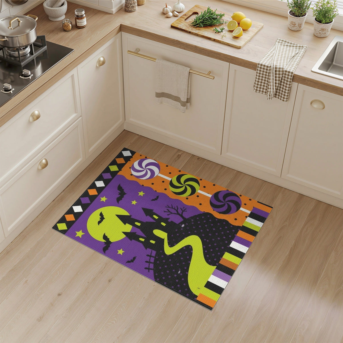 Halloween Castle Kids Washable Area Rug
