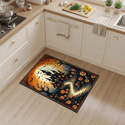 ODIKA Halloween Haunted Mansion Pumpkin Rug